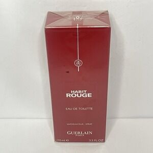 Habit Rouge by Guerlain 3.4 fl.oz EAU DE TOILETTE Spray Men's NEW Sealed